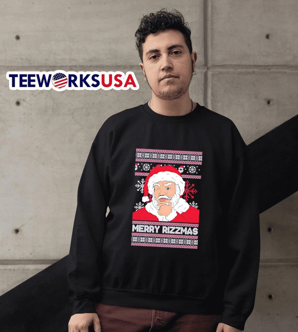 Merry Rizzmas ugly Christmas - Adult & Kids T-Shirts, Sweatshirts & Hoodies apparel design preview 3