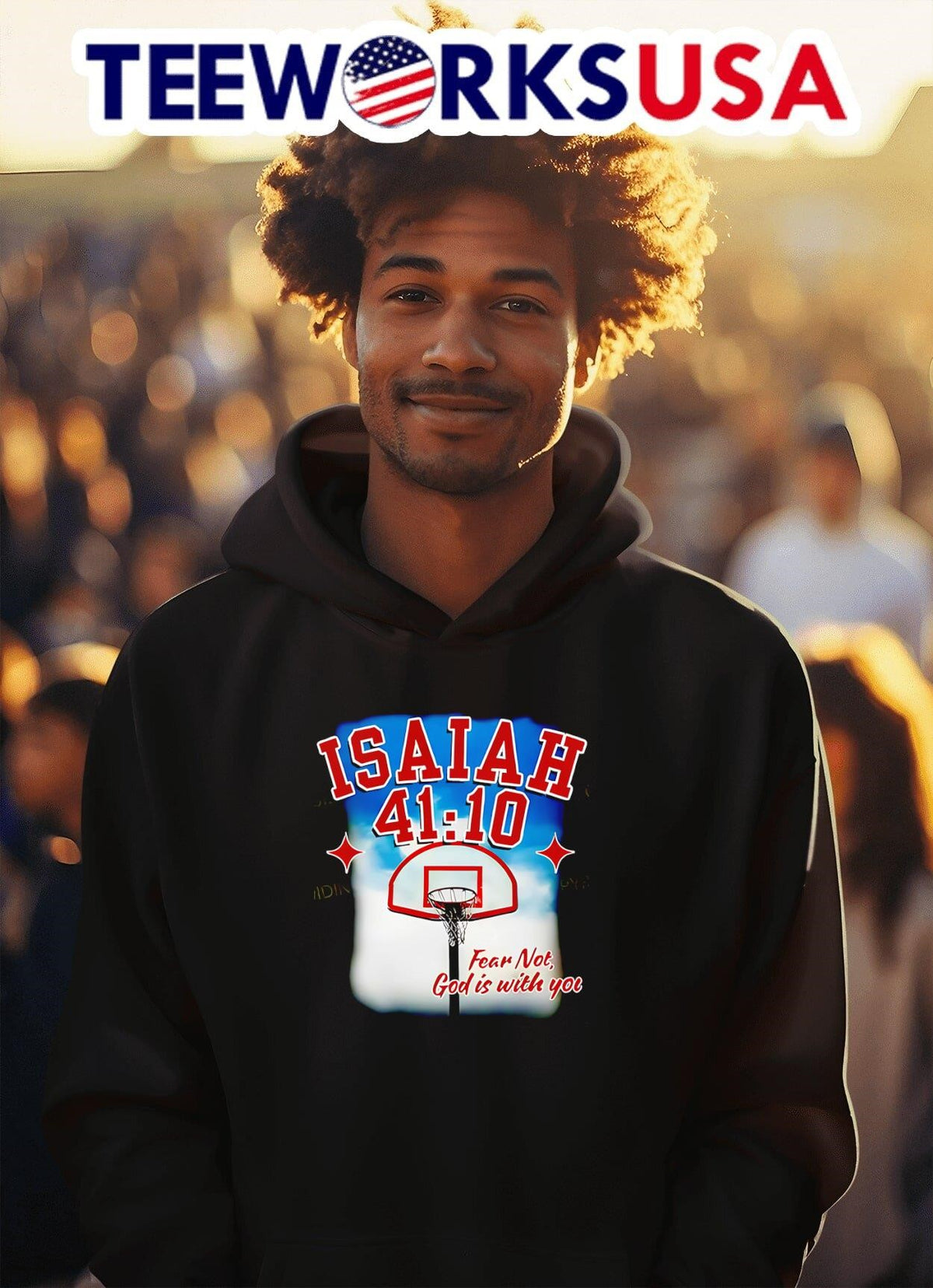 Isiah Christain fear not God is with you - Adult & Kids T-Shirts, Sweatshirts & Hoodies apparel design preview 2