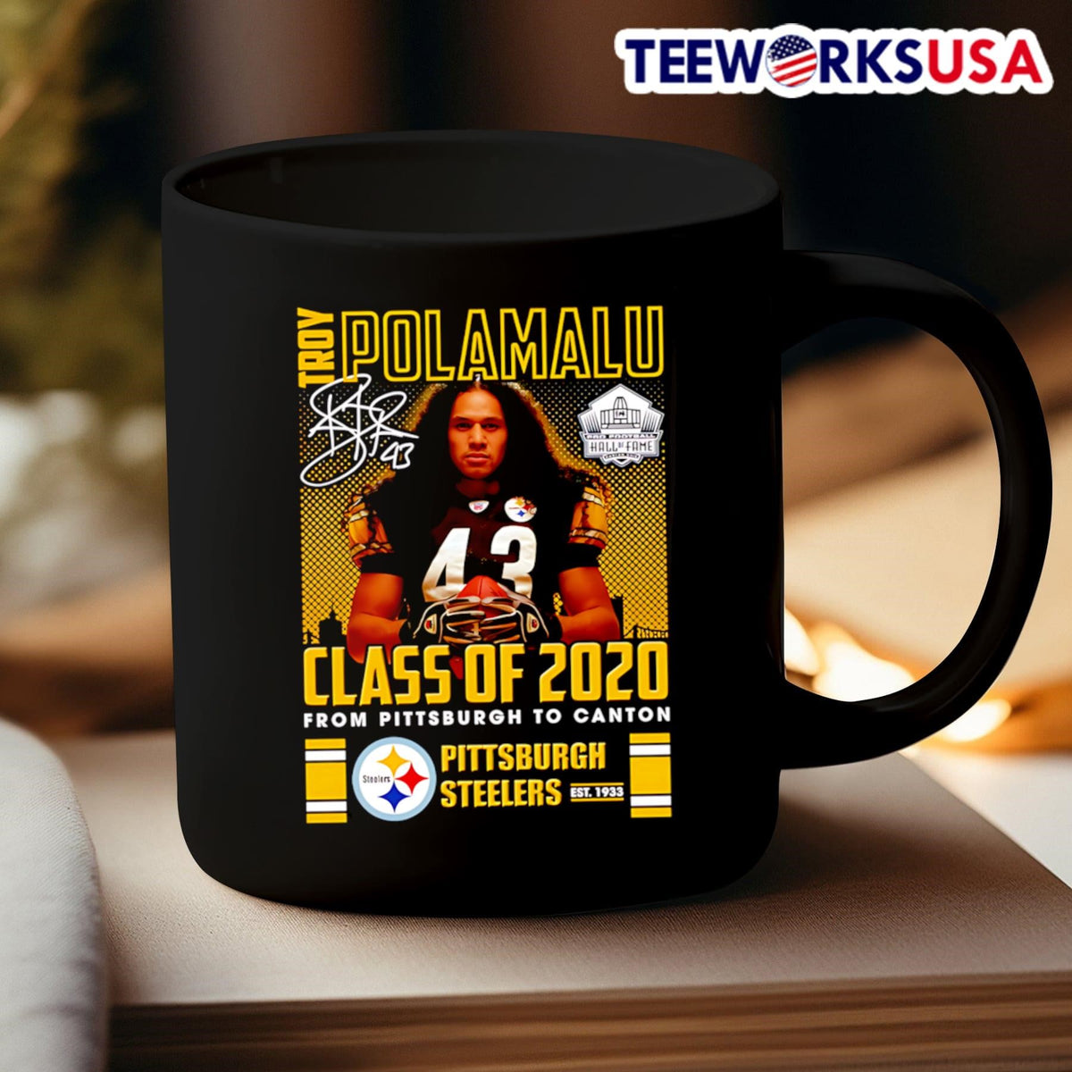 Troy Polamalu Class of 2020 from Pittsburgh to Canton - Adult & Kids T-Shirts, Sweatshirts & Hoodies apparel design preview 3