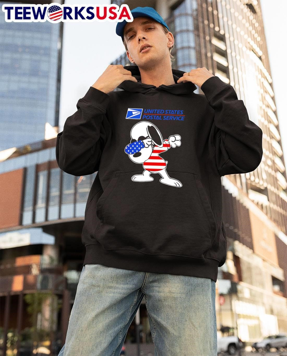 USPS Snoopy Dabbing - Adult & Kids T-Shirts, Sweatshirts & Hoodies apparel design preview 3