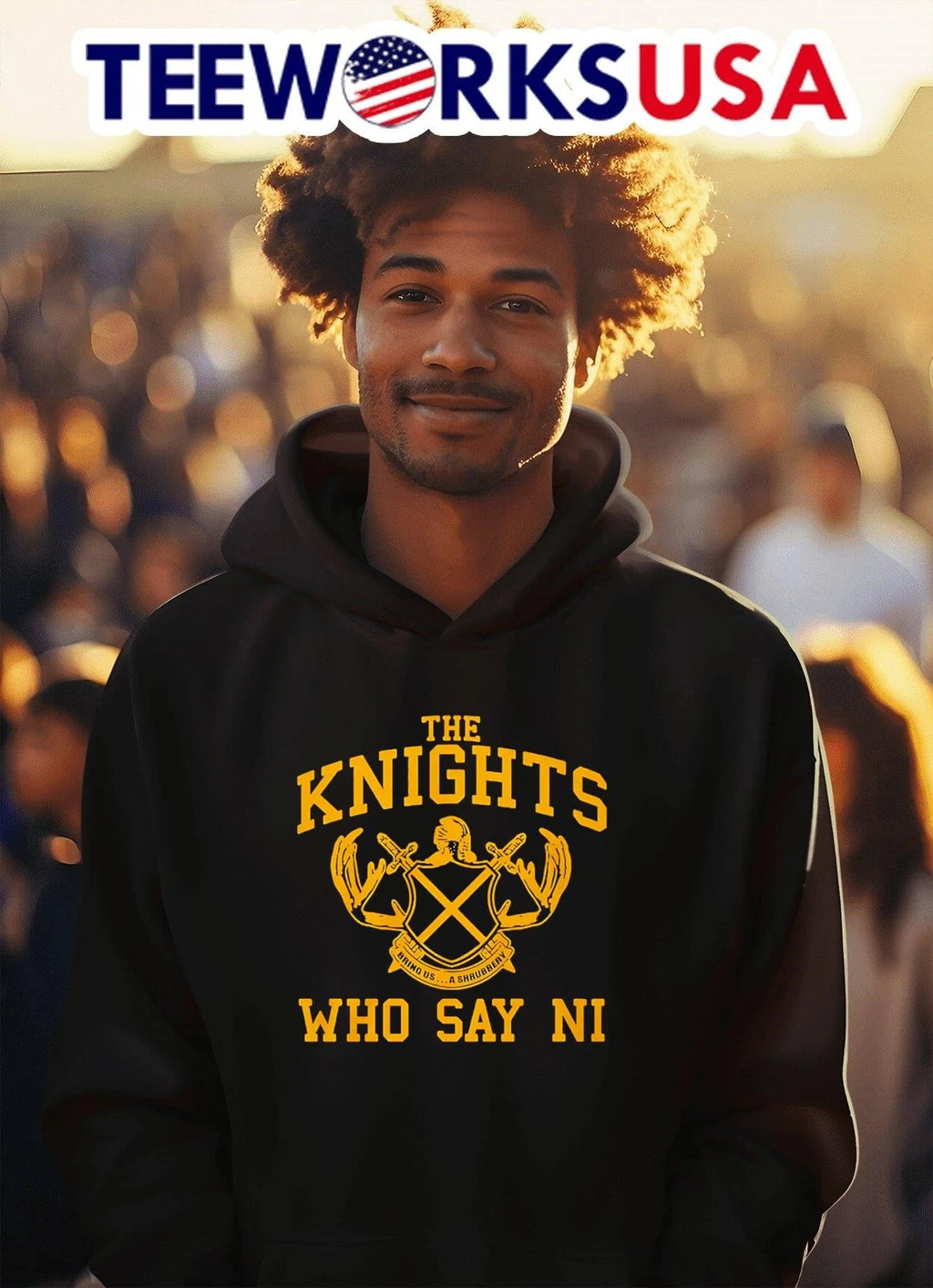 The Knights Who Say Ni Bring Us A Shrubbery Monty - Adult & Kids T-Shirts, Sweatshirts & Hoodies apparel design preview 2