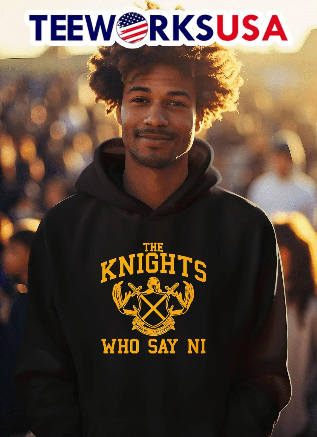 The Knights Who Say Ni Bring Us A Shrubbery Monty - Adult & Kids T-Shirts, Sweatshirts & Hoodies apparel design preview 2