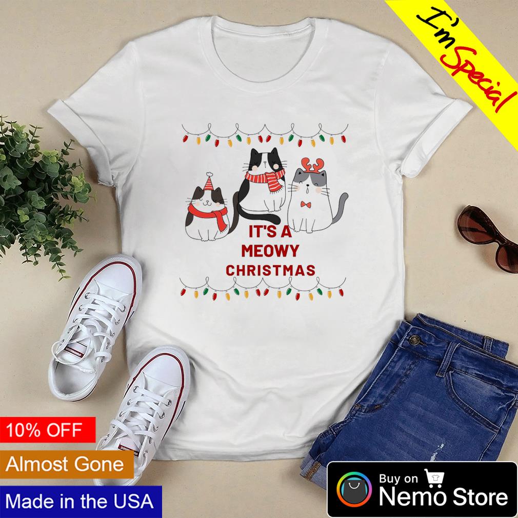 It's a meowy Christmas lights - Adult & Kids T-Shirts, Sweatshirts & Hoodies apparel design preview 3