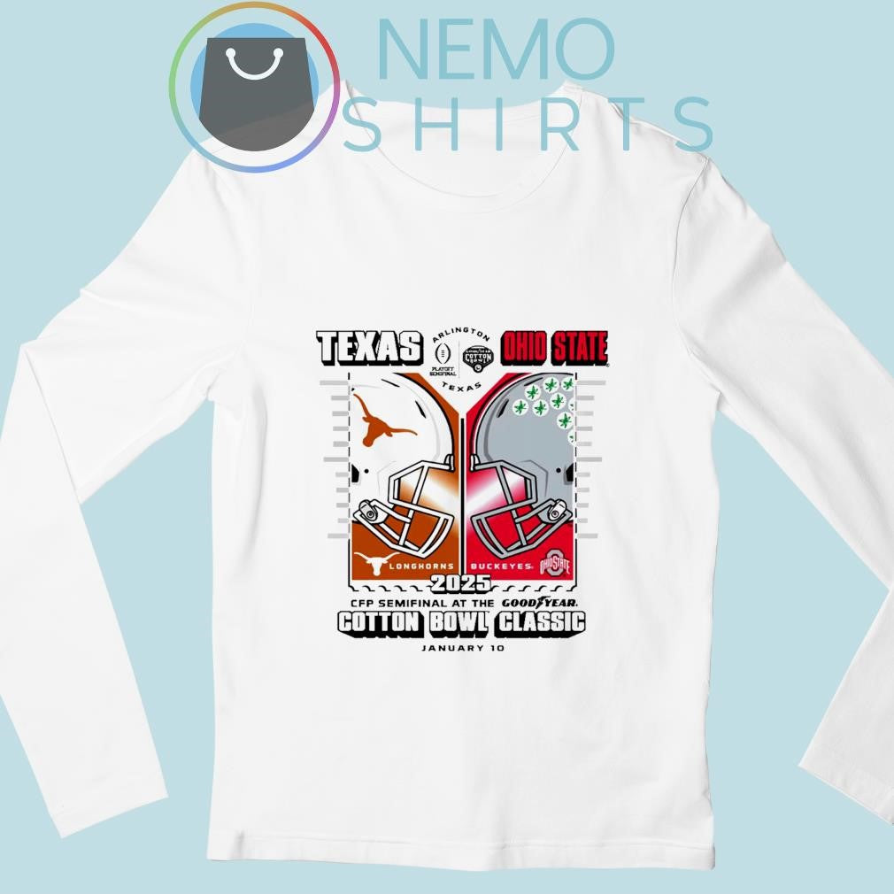 Texas vs Ohio State 2025 Cotton bowl classic helmet - Adult & Kids T-Shirts, Sweatshirts & Hoodies apparel design preview 3