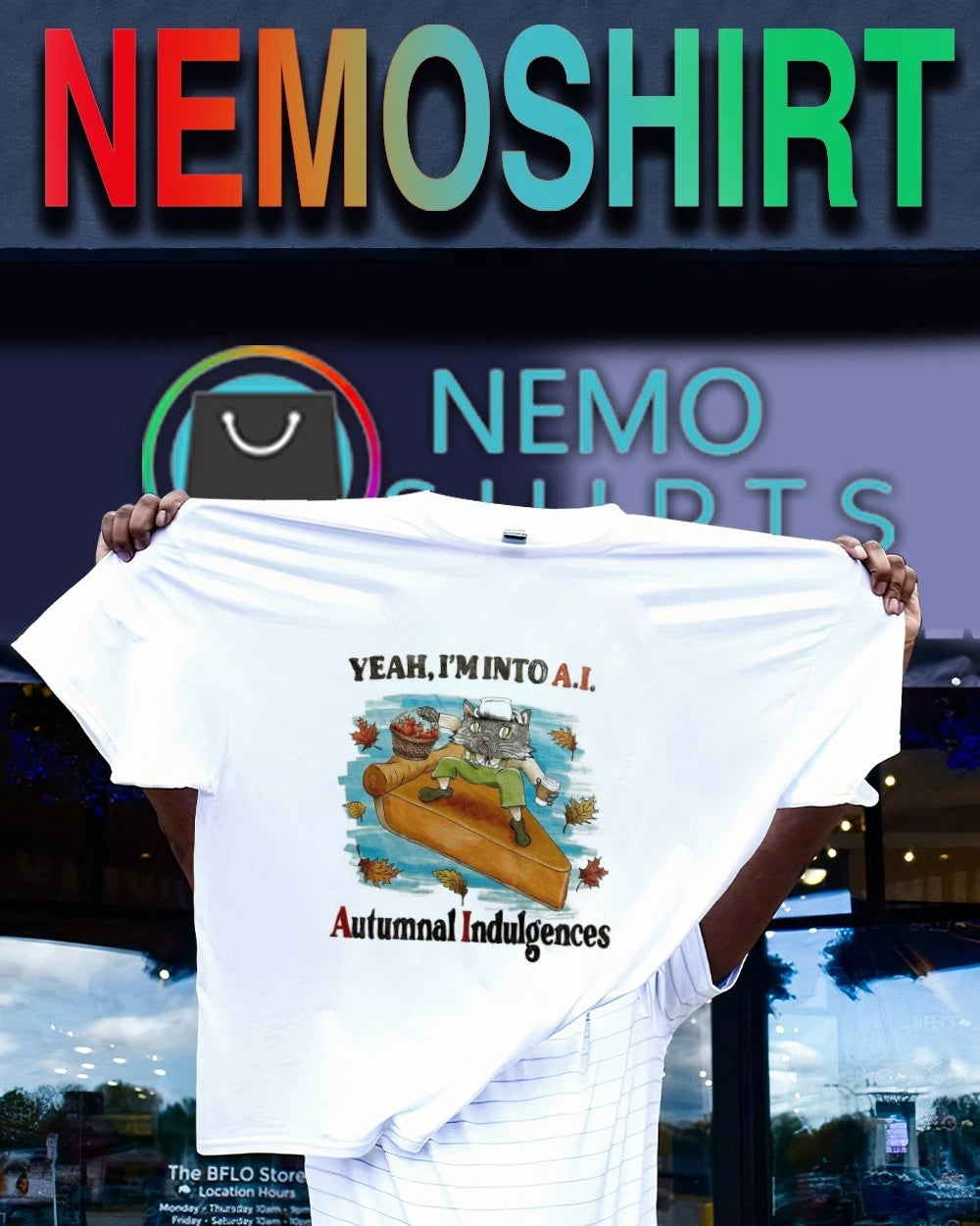 Yeah I'm Into AI Autumnal Indulgences Cat Pie - Adult & Kids T-Shirts, Sweatshirts & Hoodies apparel design preview 1