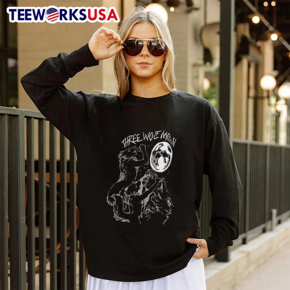 Three Wolf Moon vintage - Adult & Kids T-Shirts, Sweatshirts & Hoodies apparel design preview 4