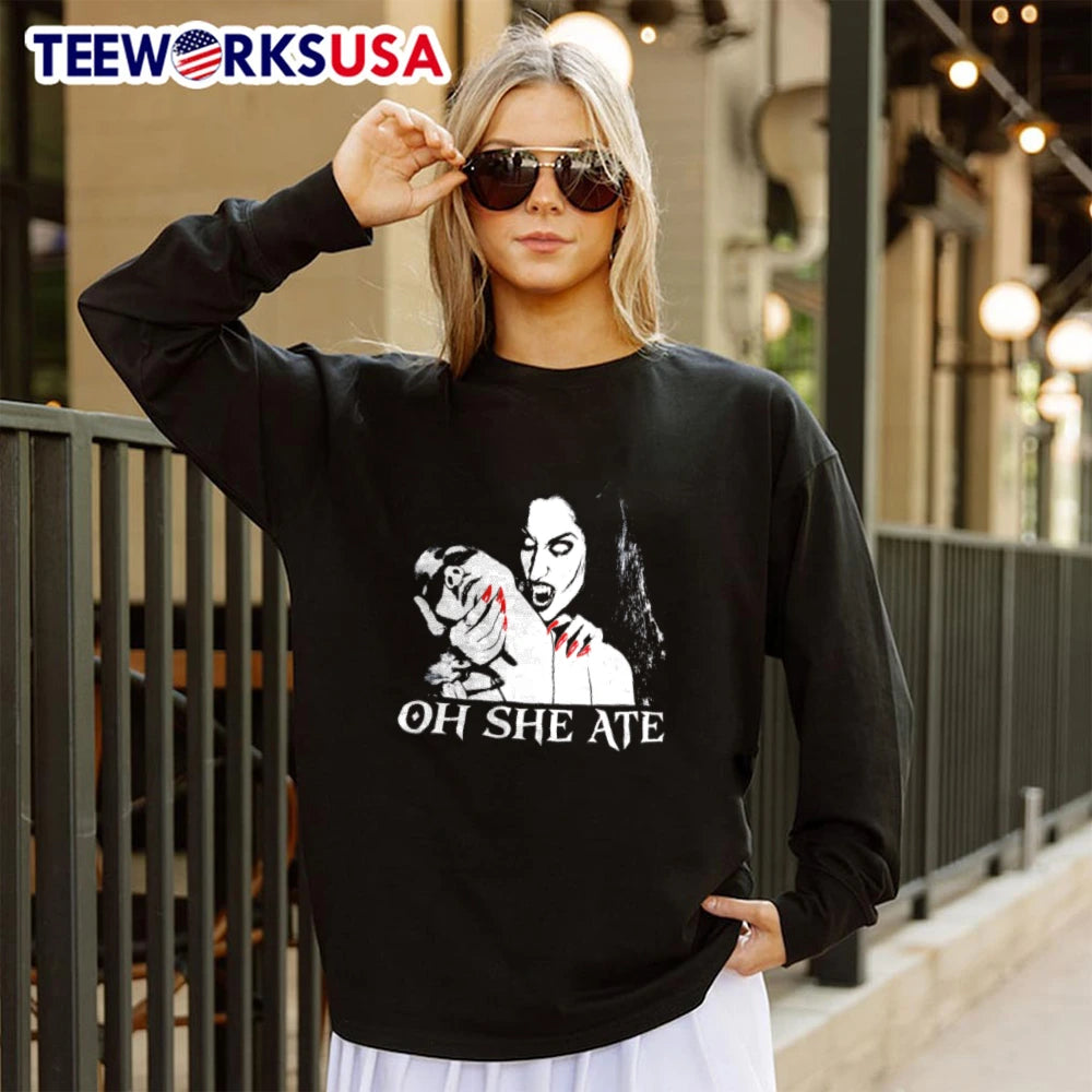 Oh She Ate Vampire Biting Victim - Adult & Kids T-Shirts, Sweatshirts & Hoodies apparel design preview 4