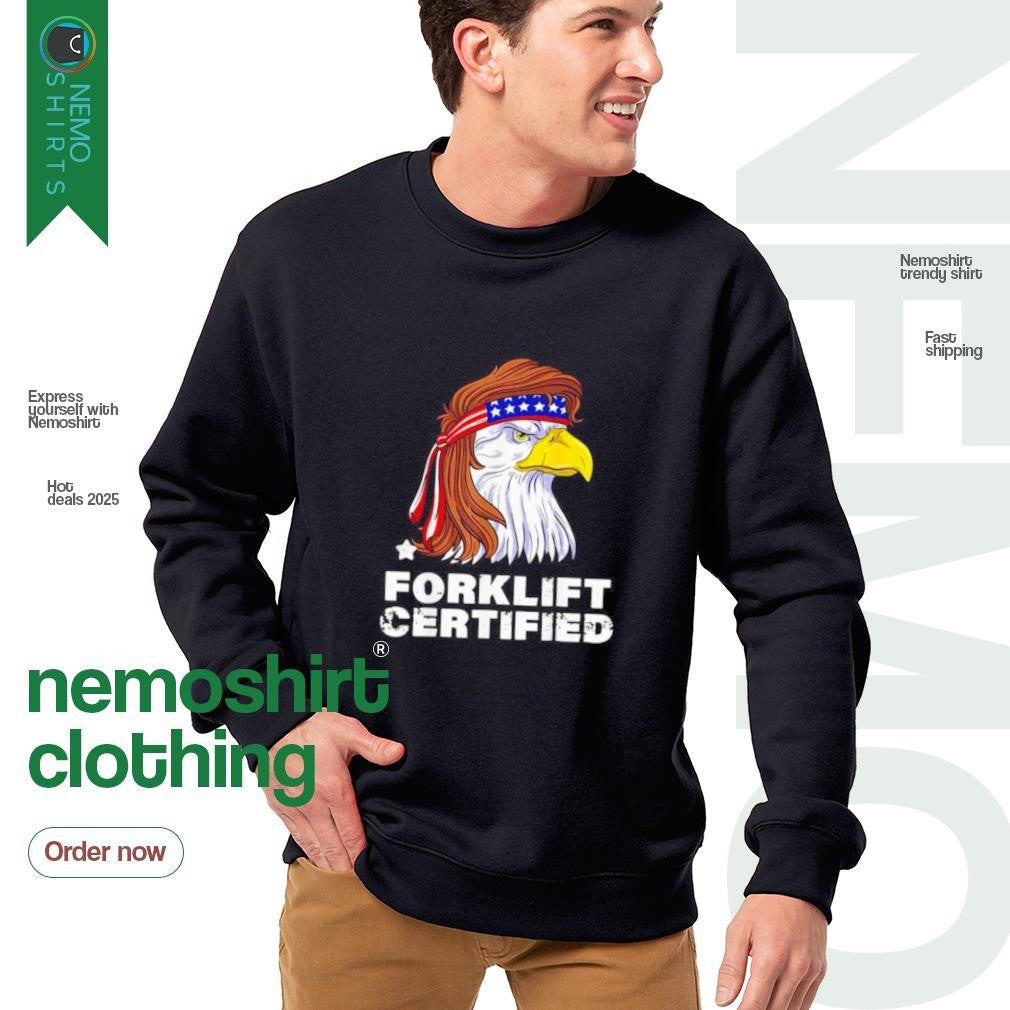 Eagle mullet USA forklift certified - Adult & Kids T-Shirts, Sweatshirts & Hoodies apparel design preview 4