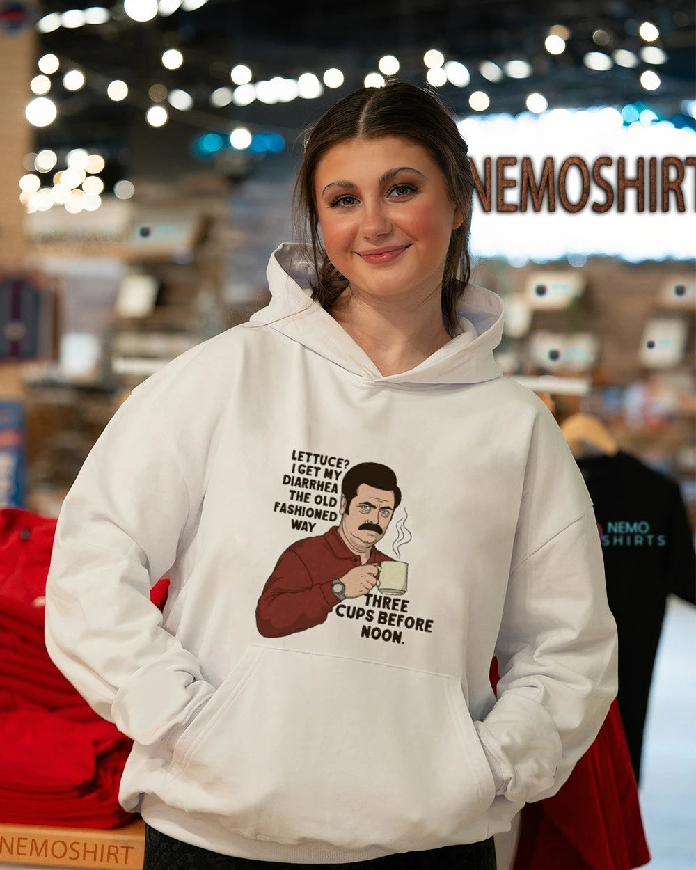 Ron Swanson lettuce I get my diarrhea the old - Adult & Kids T-Shirts, Sweatshirts & Hoodies apparel design preview 3