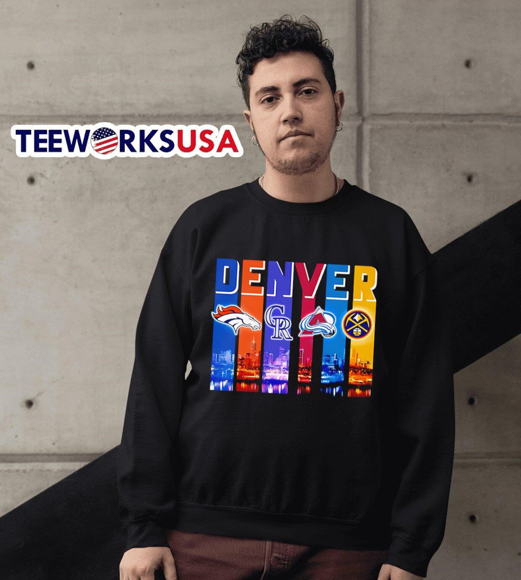 Skyline Denver sports Broncos Rockies Avalanche and - Adult & Kids T-Shirts, Sweatshirts & Hoodies apparel design preview 6