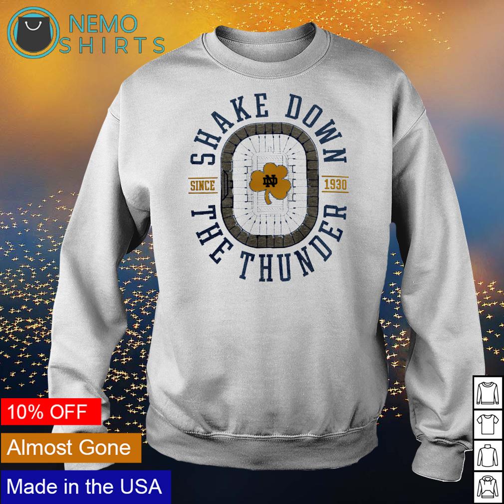 Notre Dame Fighting Irish shake down the thunder - Adult & Kids T-Shirts, Sweatshirts & Hoodies apparel design preview 4