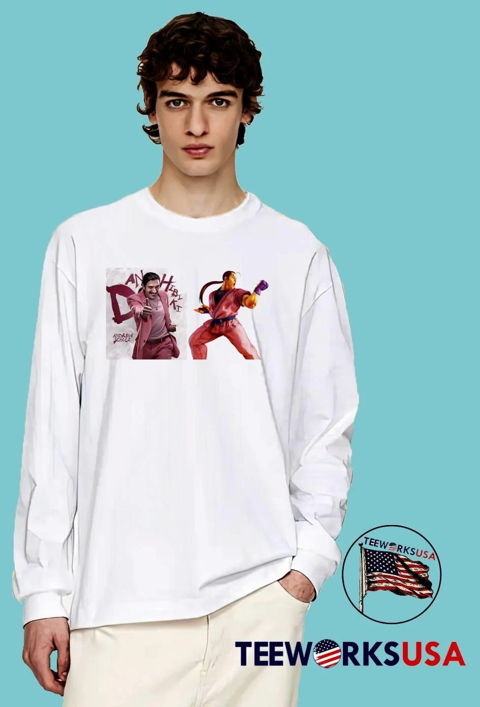Andrew Schulz Dan Hibiki Pink Suit Thumbs Up - Adult & Kids T-Shirts, Sweatshirts & Hoodies apparel design preview 3