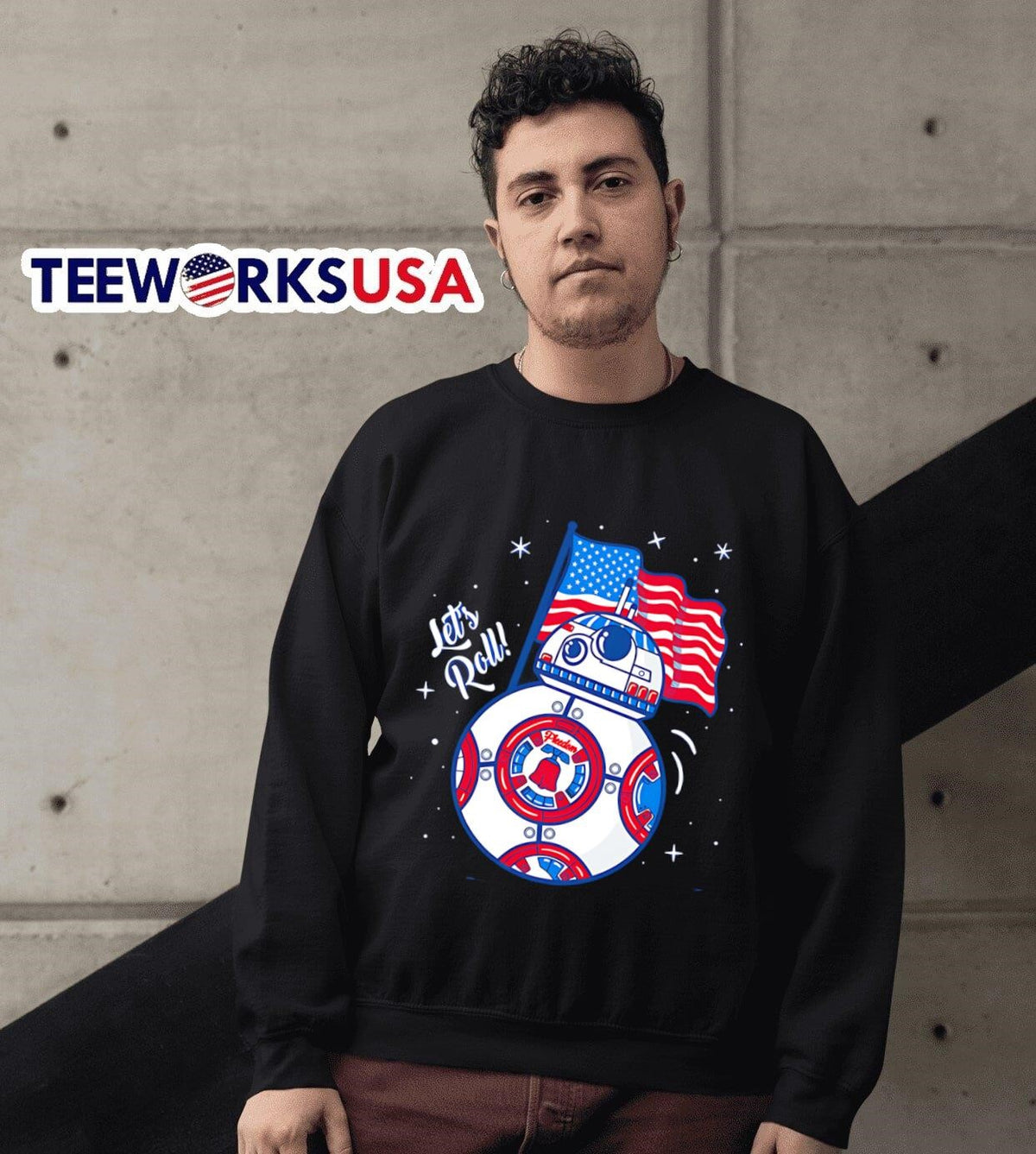 Red White and BB-Blue American flag - Adult & Kids T-Shirts, Sweatshirts & Hoodies apparel design preview 6