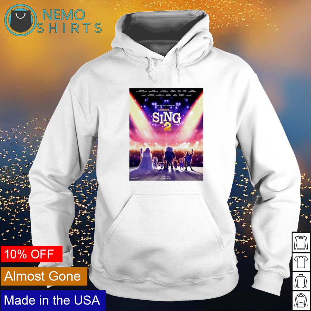Sing 2 cartoon movie poster - Adult & Kids T-Shirts, Sweatshirts & Hoodies apparel design preview 2