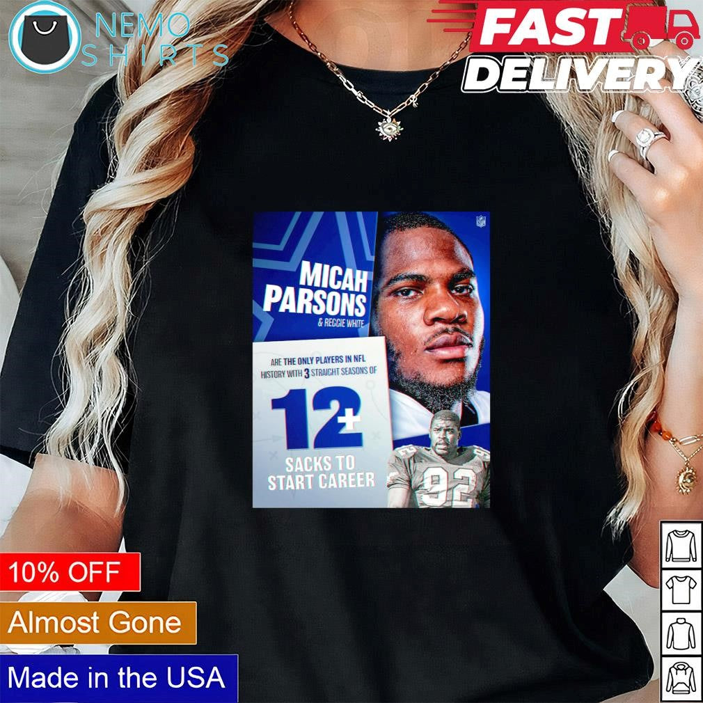 Micah Parsons Dallas Cowboys only player with 3 - Adult & Kids T-Shirts, Sweatshirts & Hoodies apparel design preview 1