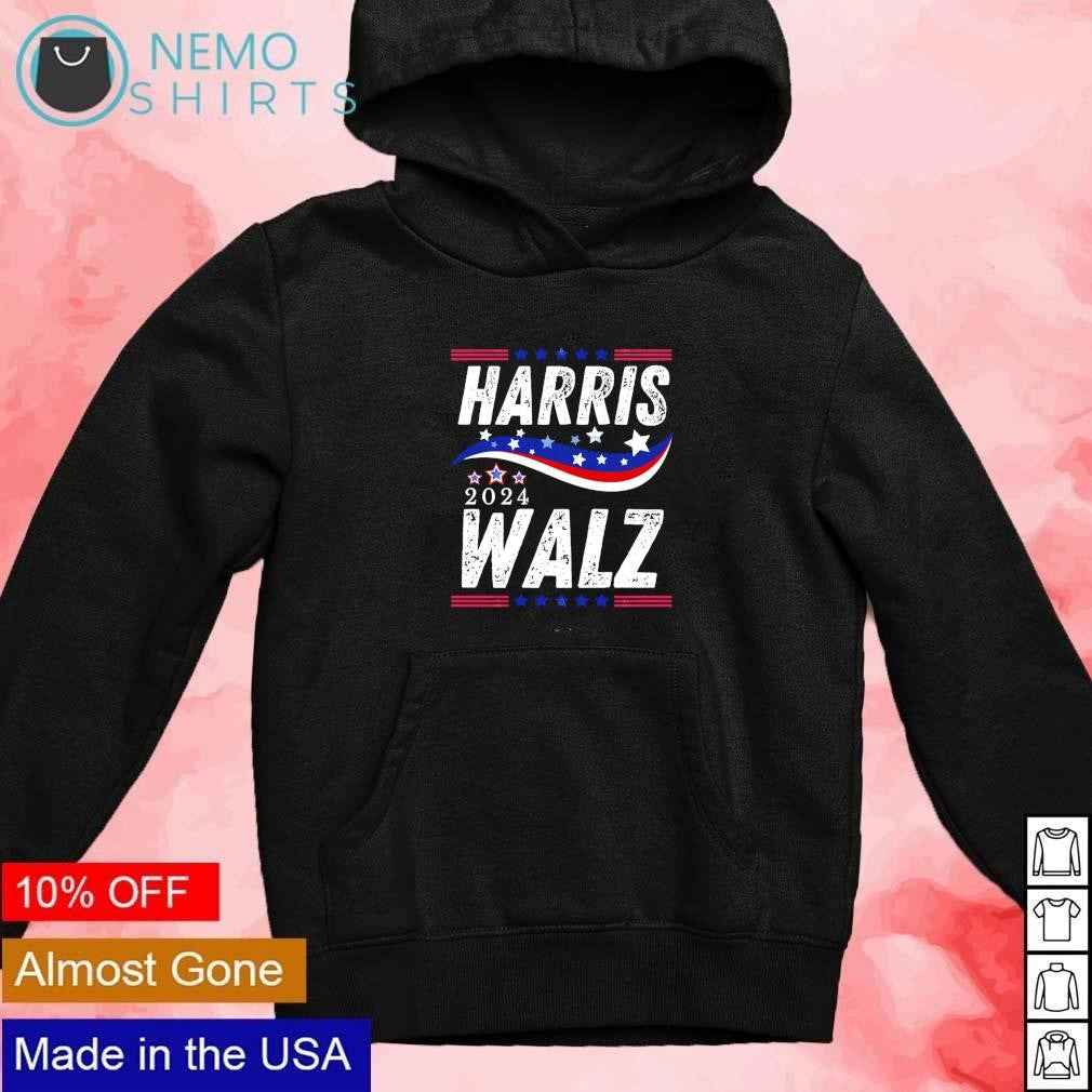Harris Walz 2024 stars retro - Adult & Kids T-Shirts, Sweatshirts & Hoodies apparel design preview 2