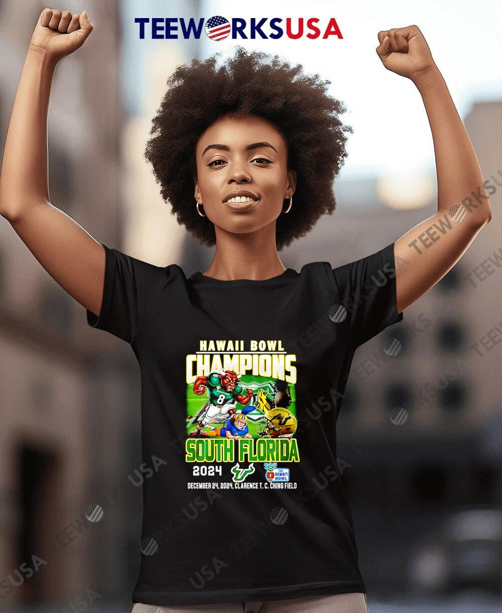 Hawaii Bowl Champions South Florida 2024 - Adult & Kids T-Shirts, Sweatshirts & Hoodies apparel design preview 7
