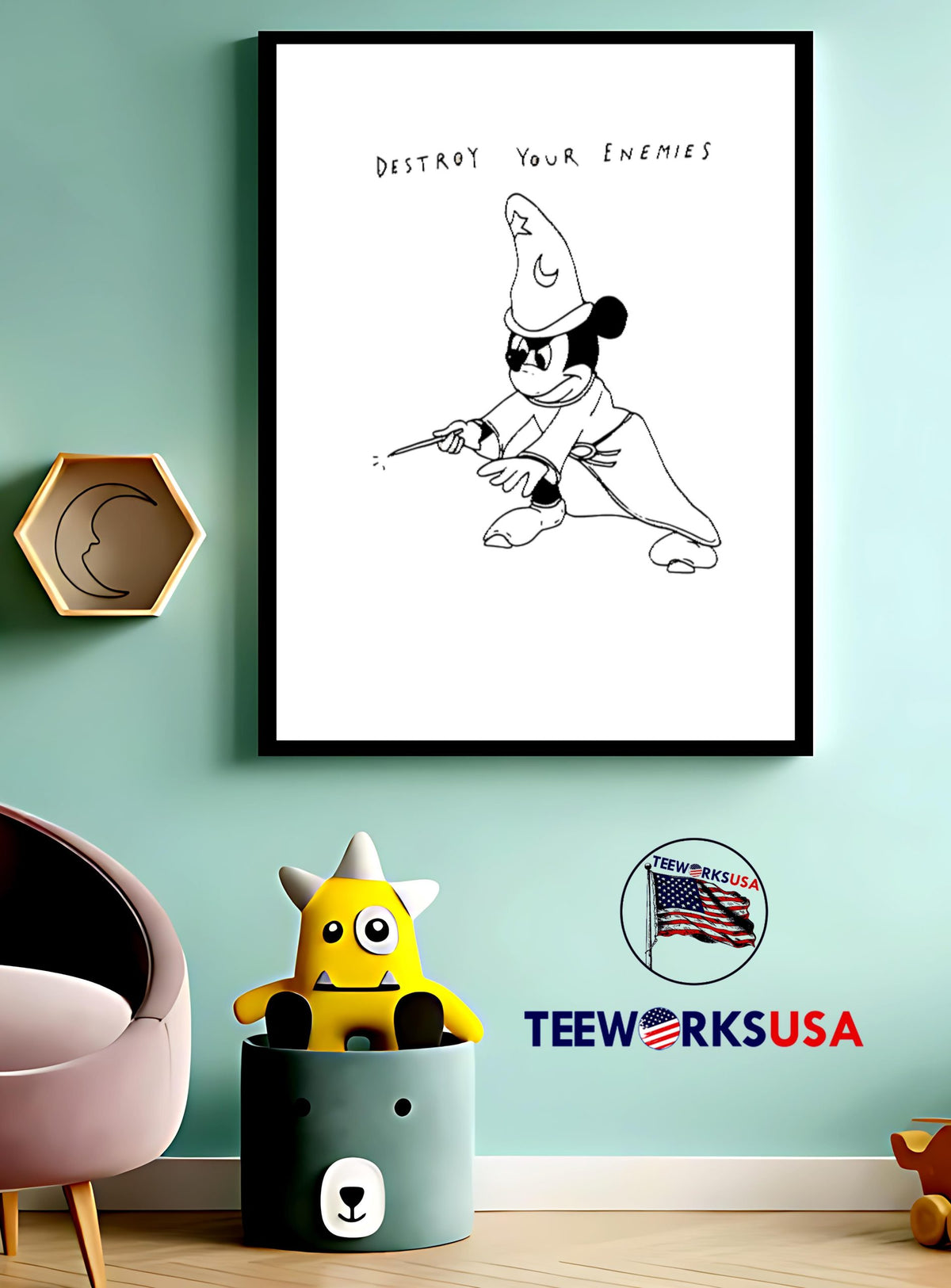 Mickey Mouse destroy your enemies - Adult & Kids T-Shirts, Sweatshirts & Hoodies apparel design preview 3