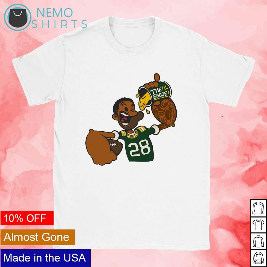 Green Bay Packers AJ Dillon 28 the Sauce art - Adult & Kids T-Shirts, Sweatshirts & Hoodies apparel design preview 1