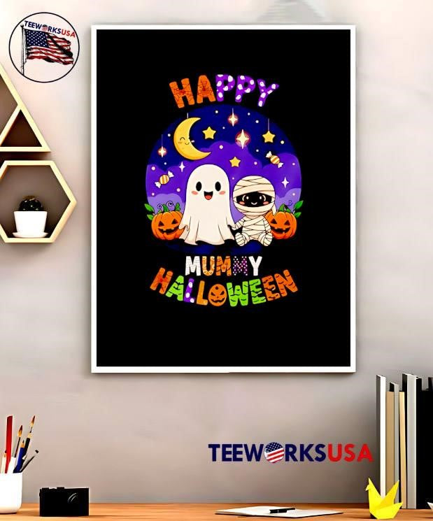 Happy Mummy Halloween 2025 cute - Adult & Kids T-Shirts, Sweatshirts & Hoodies apparel design preview 5