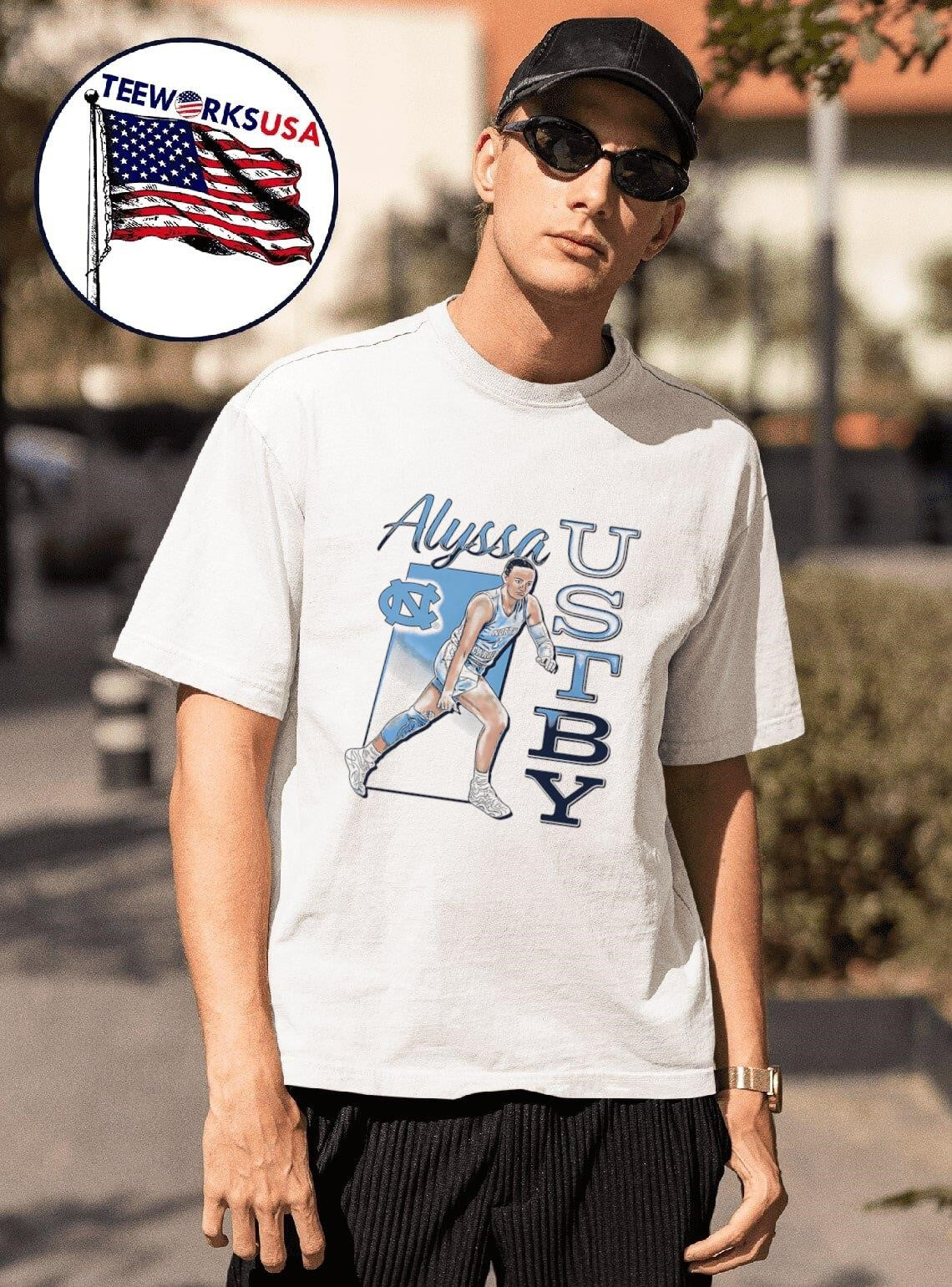 Alyssa Ustby UNC Tar Heels cartoon - Adult & Kids T-Shirts, Sweatshirts & Hoodies apparel design preview 1