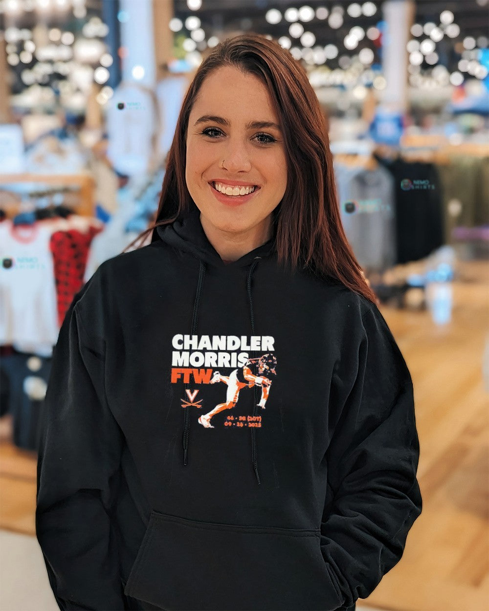 Chandler Morris FTW Virginia Cavaliers football - Adult & Kids T-Shirts, Sweatshirts & Hoodies apparel design preview 3