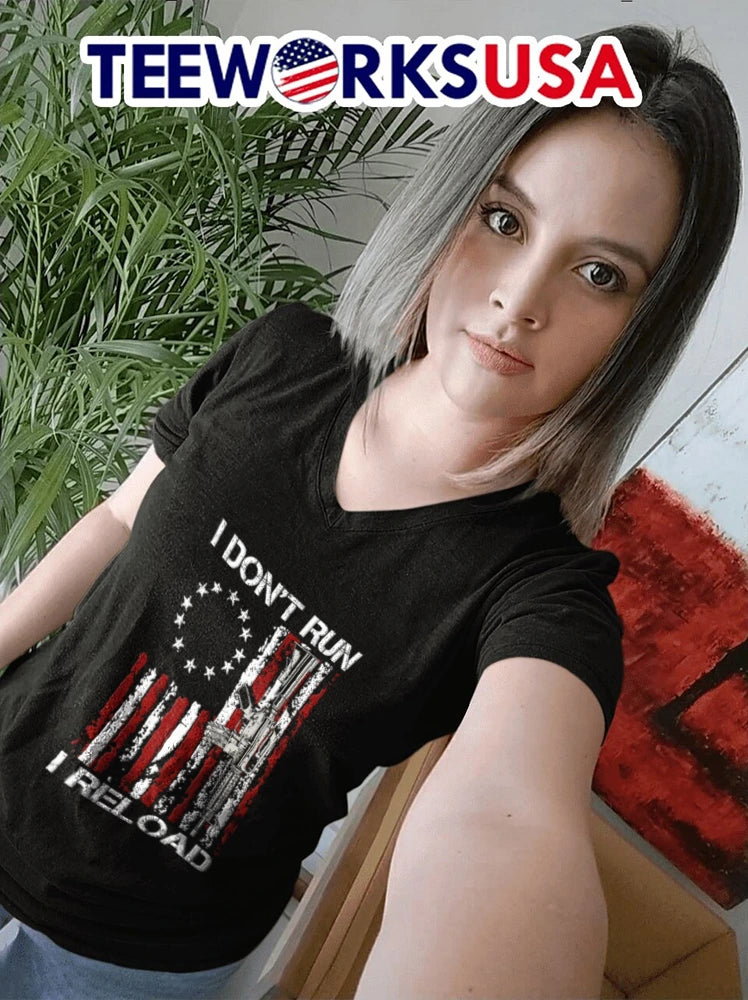 I Don't Run Reload USA Flag AR-15 - Adult & Kids T-Shirts, Sweatshirts & Hoodies apparel design preview 7