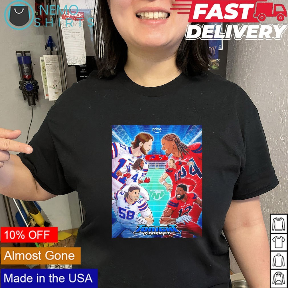 Buffalo Bills vs Houston Texans AFC clash in H-Town - Adult & Kids T-Shirts, Sweatshirts & Hoodies apparel design preview 3