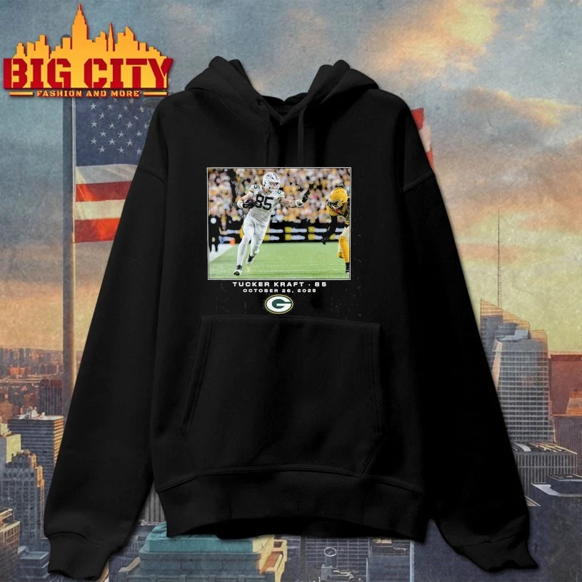 Tucker Kraft Green Bay Packers 85 October 26 2025 - Adult & Kids T-Shirts, Sweatshirts & Hoodies apparel design preview 2