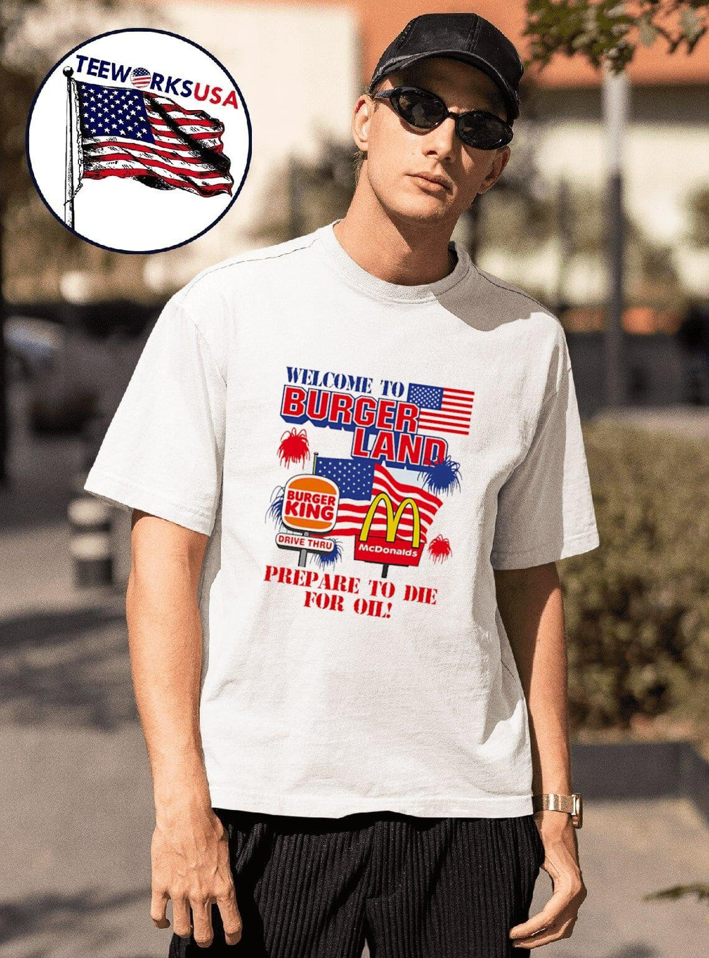 Welcome to Burger Land prepare die for oil - Adult & Kids T-Shirts, Sweatshirts & Hoodies apparel design preview 1