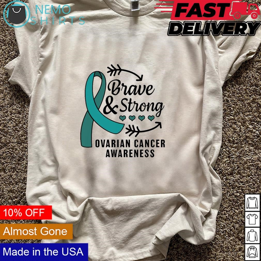 Brave and strong ovarian cancer awareness - Adult & Kids T-Shirts, Sweatshirts & Hoodies apparel design preview 5