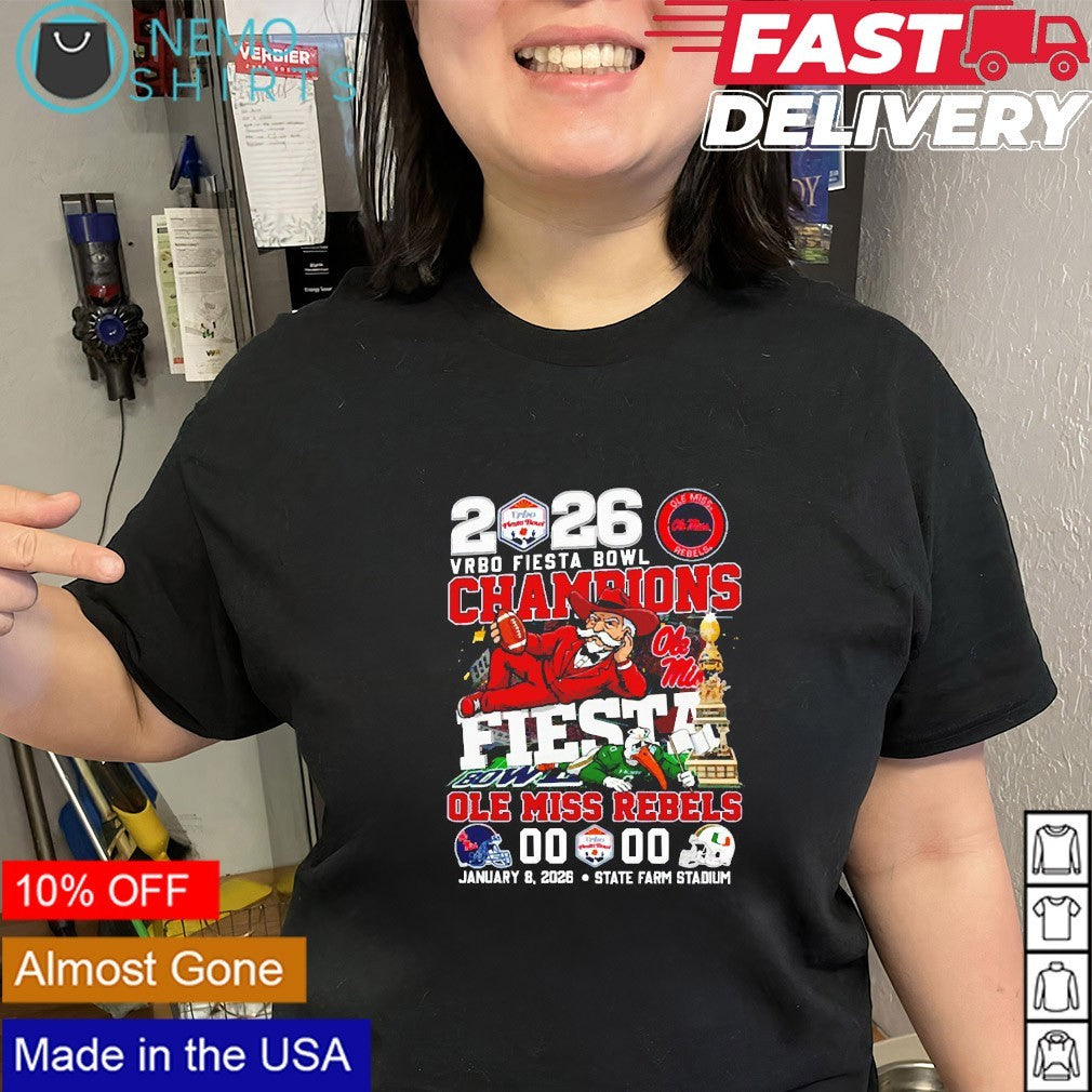 Ole Miss Rebels 2026 Vrbo Fiesta Bowl champions - Adult & Kids T-Shirts, Sweatshirts & Hoodies apparel design preview 2