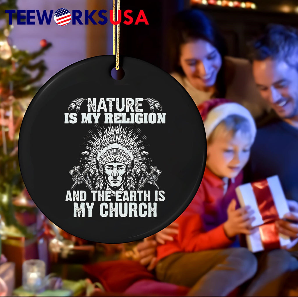 Native American nature is my religion and the earth - Adult & Kids T-Shirts, Sweatshirts & Hoodies apparel design preview 4