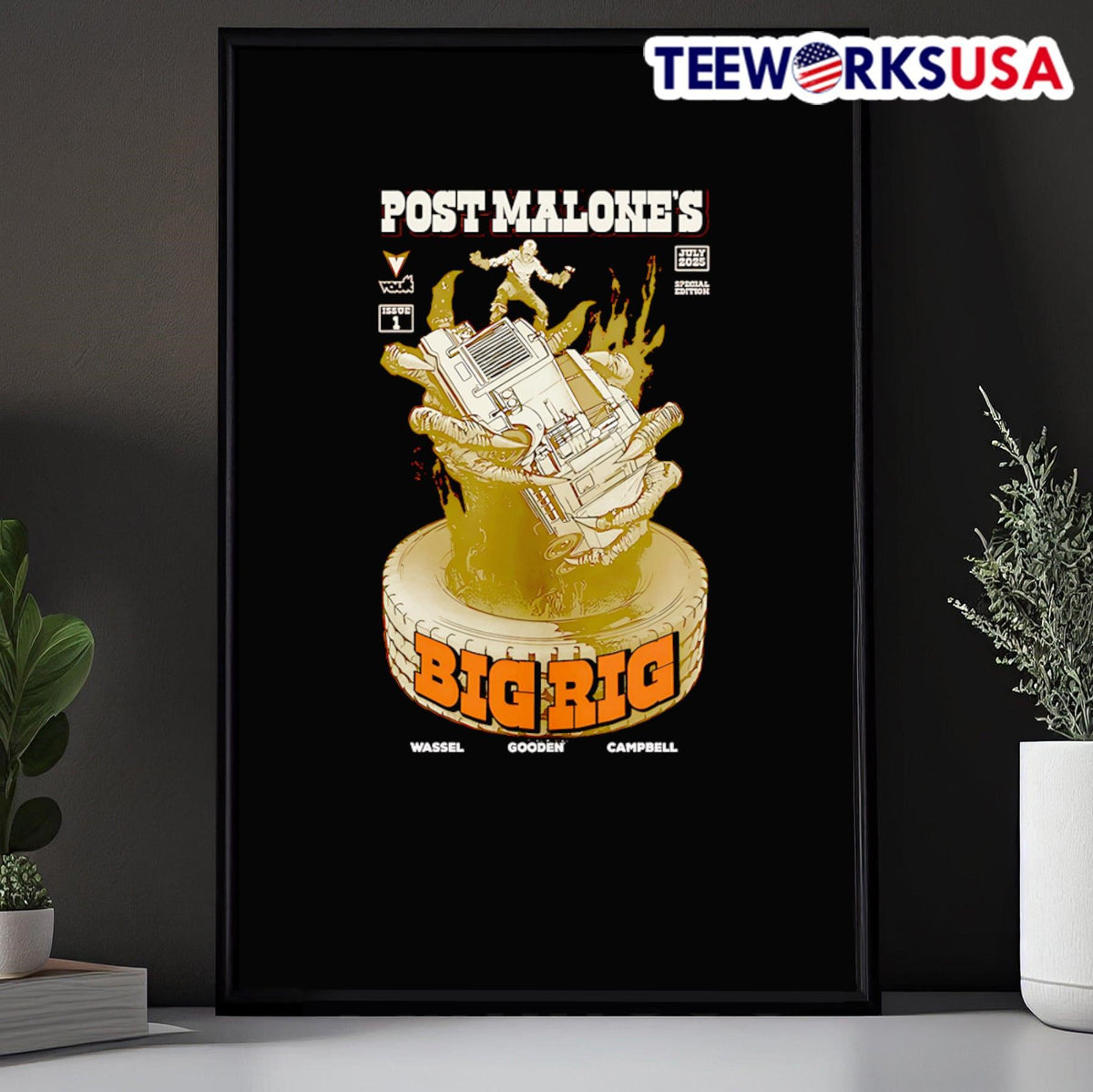 Post Malone Big Rig 2025 Tour - Adult & Kids T-Shirts, Sweatshirts & Hoodies apparel design preview 5