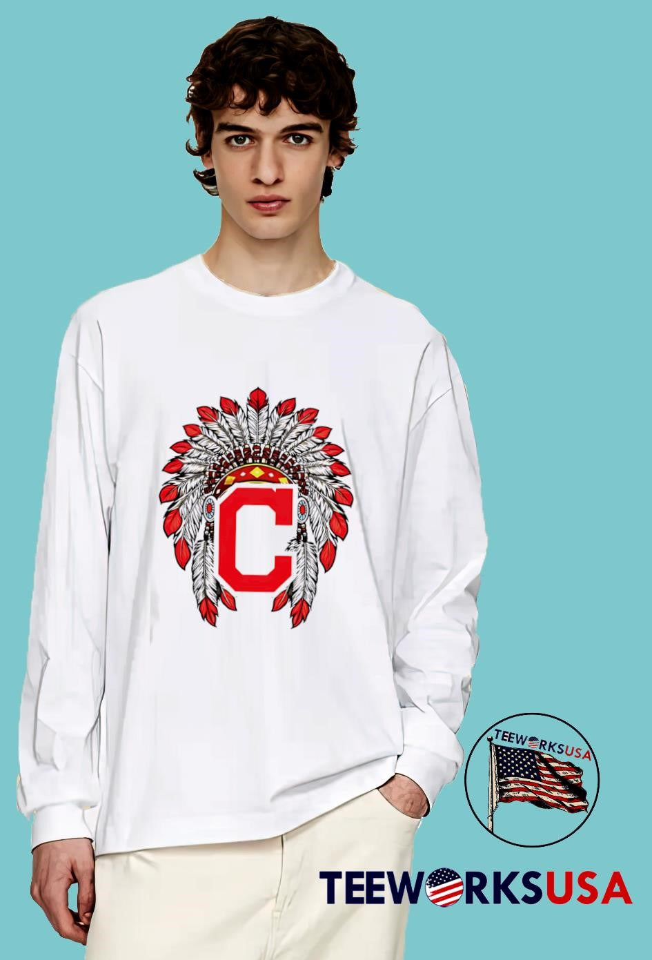 Cleveland Guardians Native American Logo - Adult & Kids T-Shirts, Sweatshirts & Hoodies apparel design preview 4