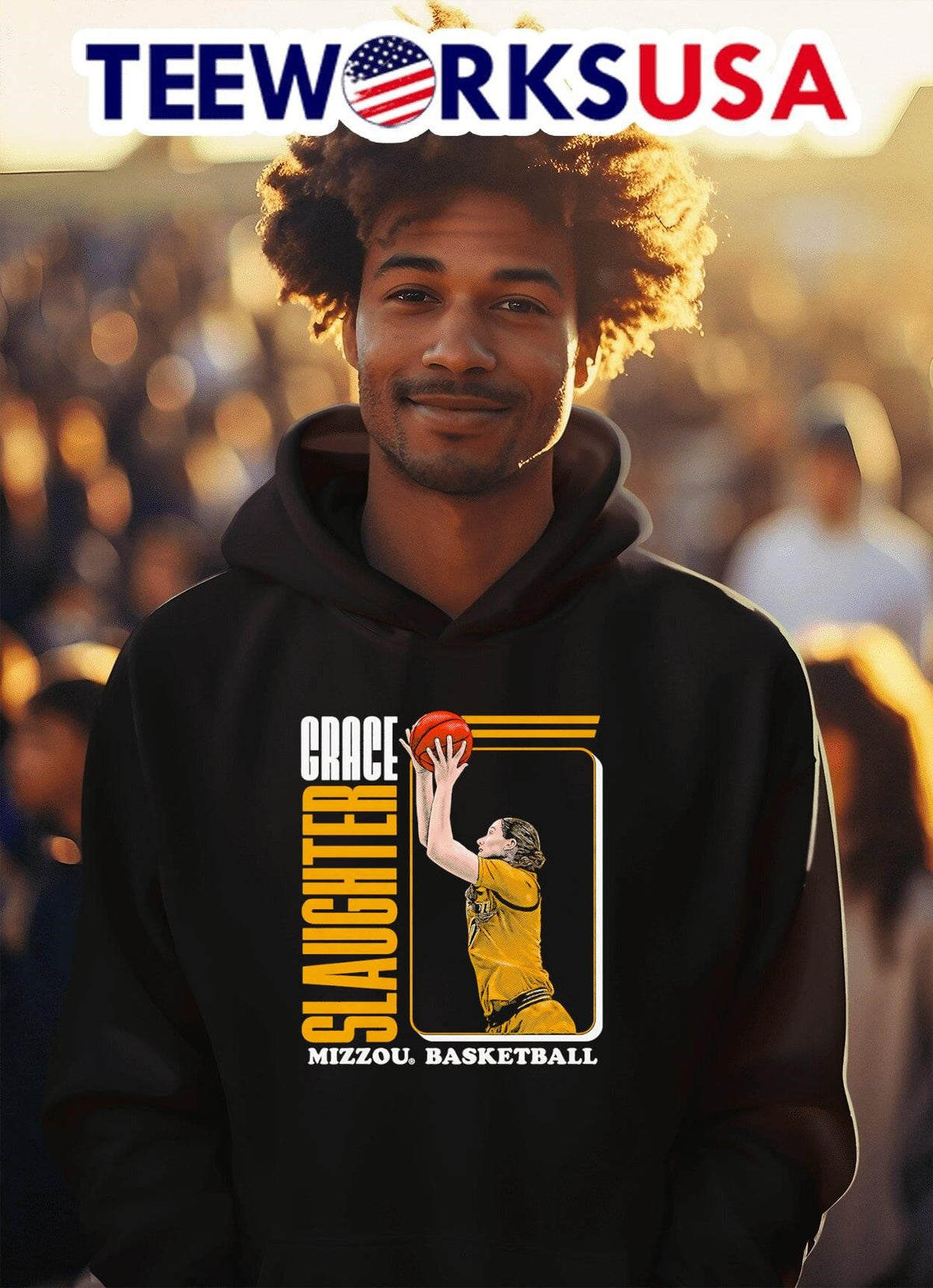Grace Slaughter Mizzou Tigers basketball block name - Adult & Kids T-Shirts, Sweatshirts & Hoodies apparel design preview 2