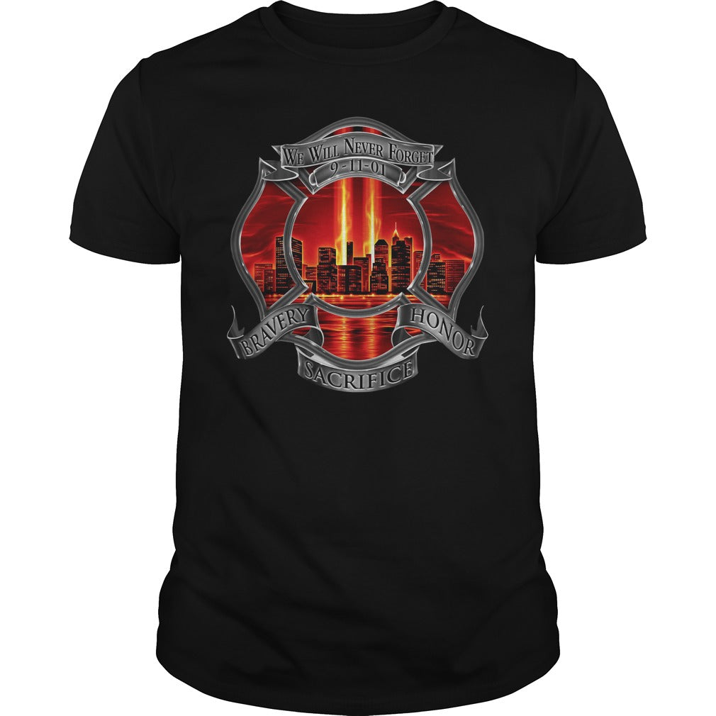 Firefighter We Will Never Forget 91101 Bravery Honor - Adult & Kids T-Shirts, Sweatshirts & Hoodies apparel design preview 1