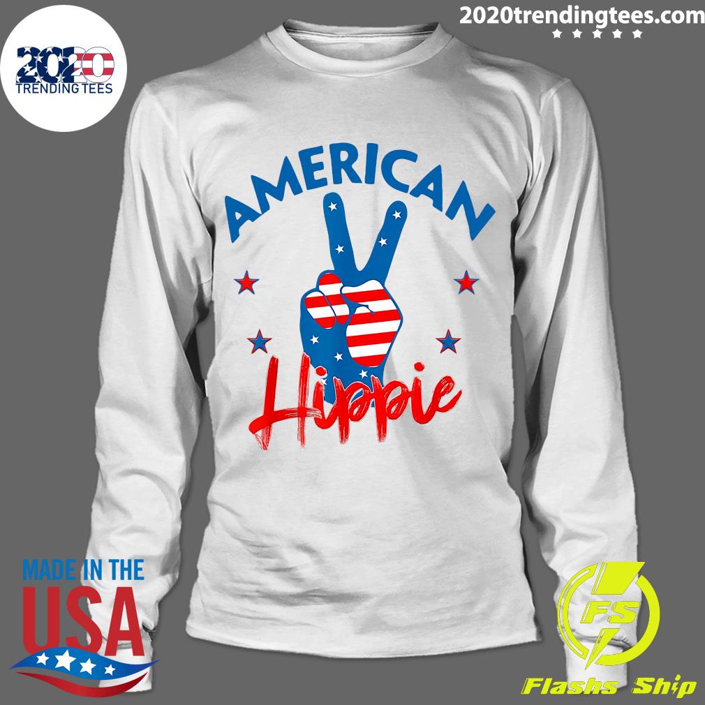 Flag American Hippie - Adult & Kids T-Shirts, Sweatshirts & Hoodies apparel design preview 4