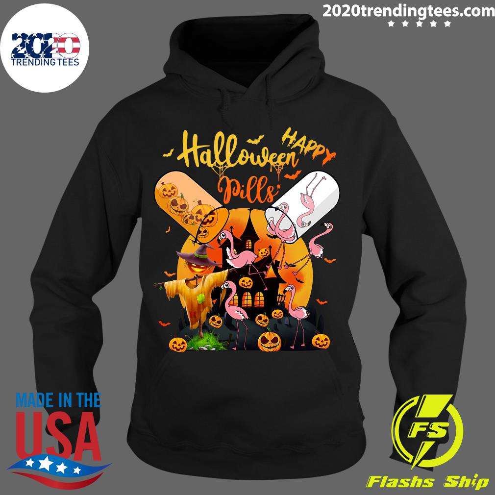 Flamingo Halloween Pills Pumpkin - Adult & Kids T-Shirts, Sweatshirts & Hoodies apparel design preview 2