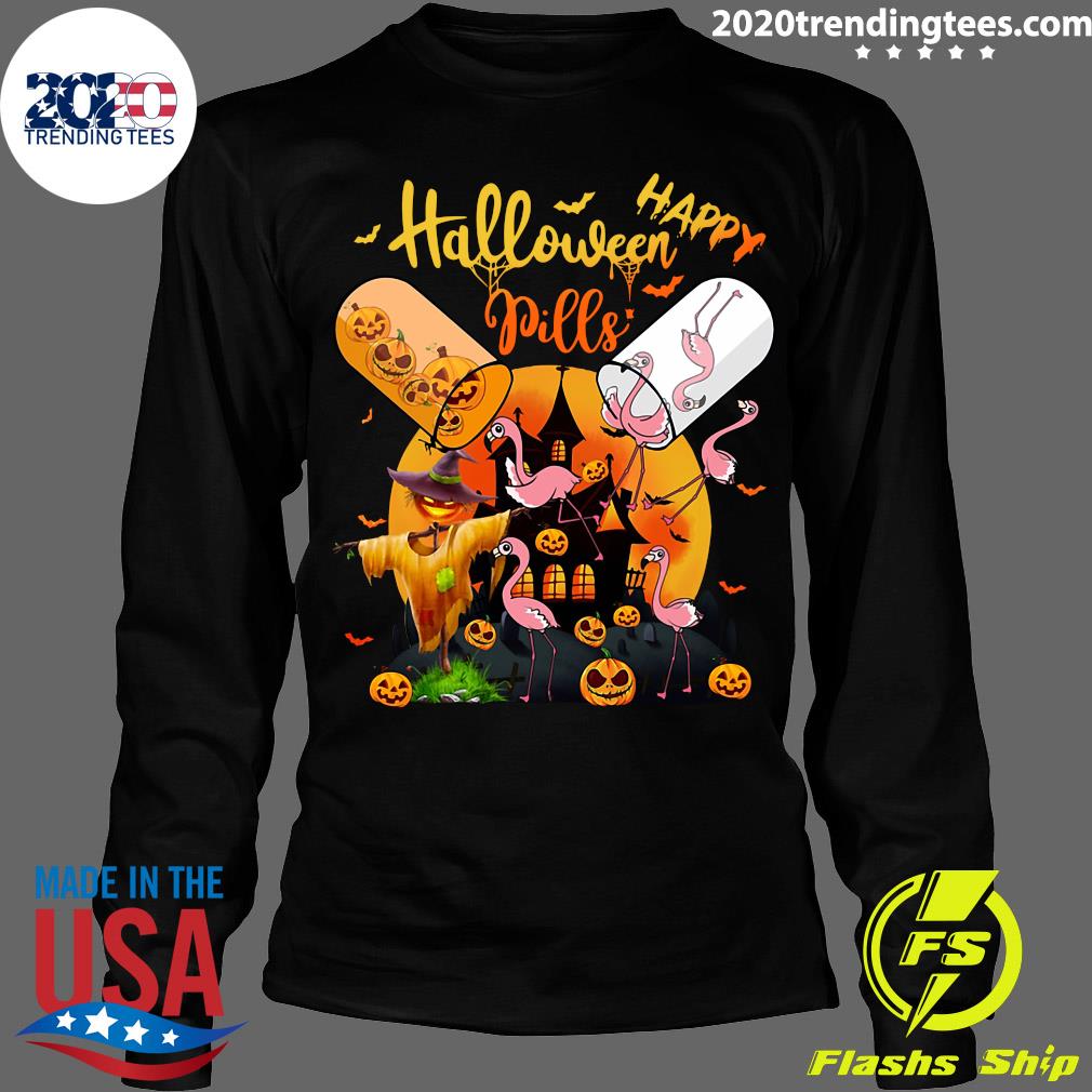 Flamingo Halloween Pills Pumpkin - Adult & Kids T-Shirts, Sweatshirts & Hoodies apparel design preview 4