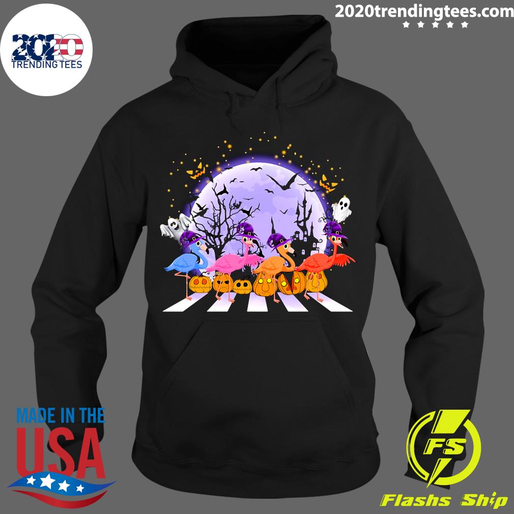 Flamingo Witch Abbey Road Happy Halloween 2021 - Adult & Kids T-Shirts, Sweatshirts & Hoodies apparel design preview 2