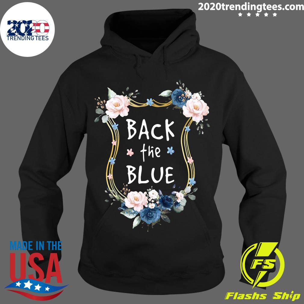 Flower Back The Blue - Adult & Kids T-Shirts, Sweatshirts & Hoodies apparel design preview 2