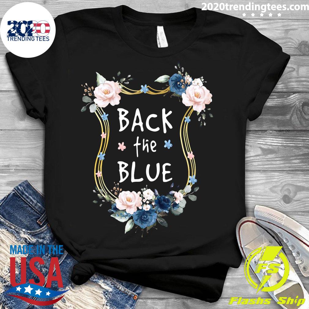 Flower Back The Blue - Adult & Kids T-Shirts, Sweatshirts & Hoodies apparel design preview 3