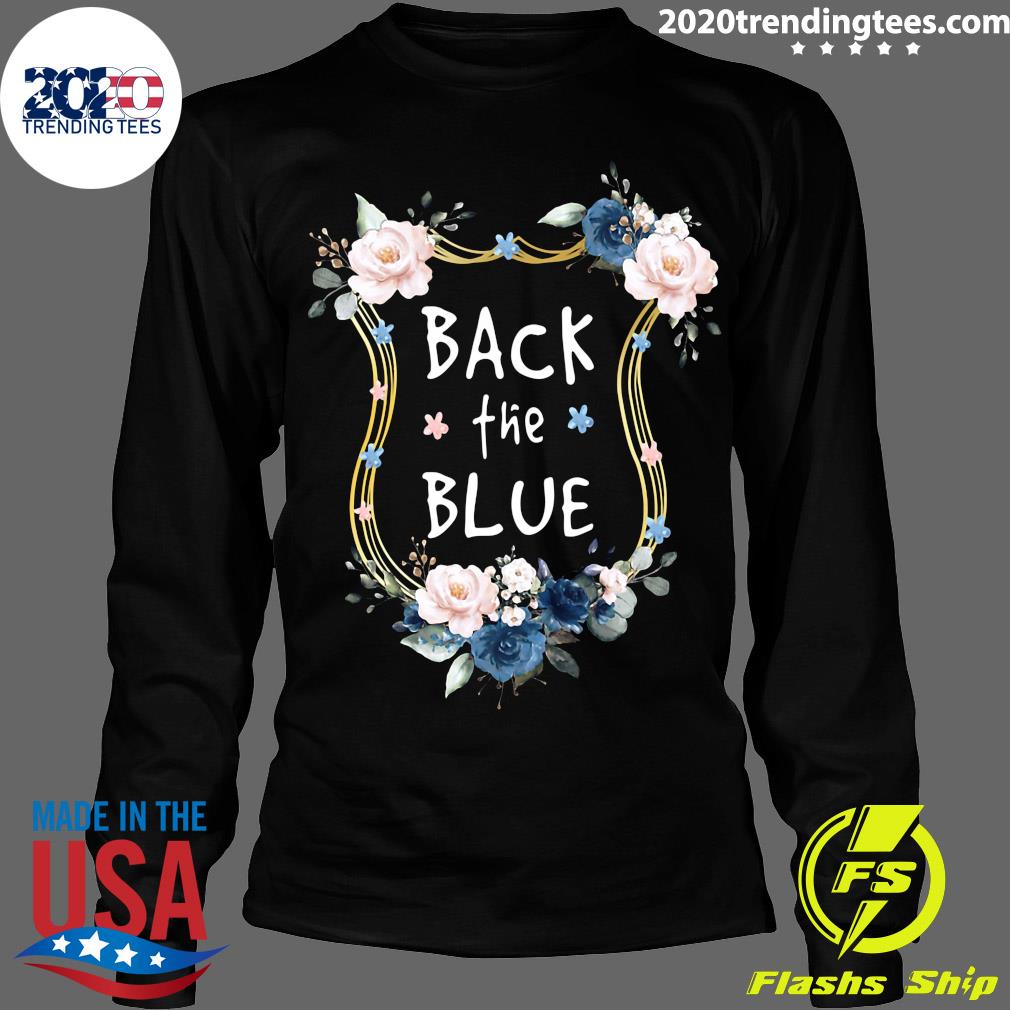 Flower Back The Blue - Adult & Kids T-Shirts, Sweatshirts & Hoodies apparel design preview 4