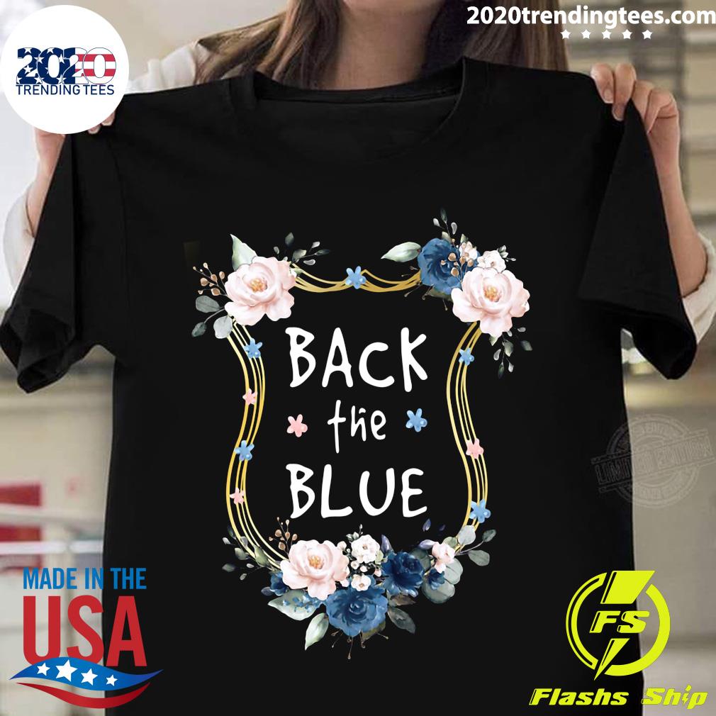 Flower Back The Blue - Adult & Kids T-Shirts, Sweatshirts & Hoodies apparel design preview 1