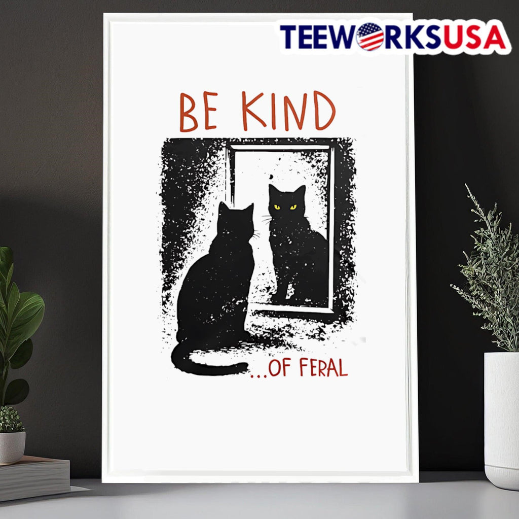 Be Kind Of Feral Black Cat Mirror - Adult & Kids T-Shirts, Sweatshirts & Hoodies apparel design preview 6
