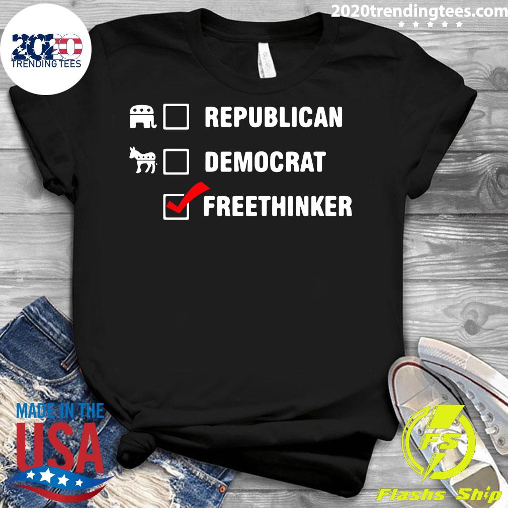 Freethinker Not A Republican or Democrat - Adult & Kids T-Shirts, Sweatshirts & Hoodies apparel design preview 3