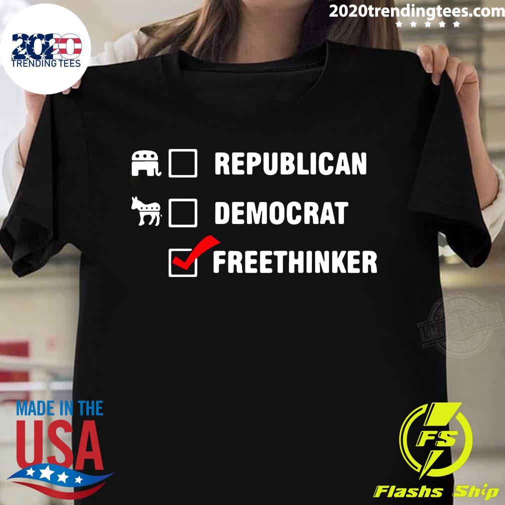 Freethinker Not A Republican or Democrat - Adult & Kids T-Shirts, Sweatshirts & Hoodies apparel design preview 1