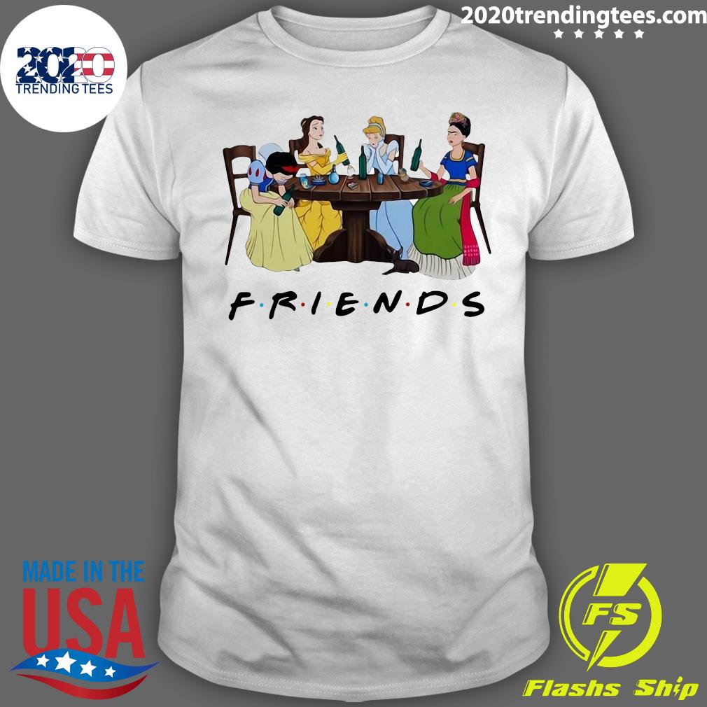 Frida Kahlo And Disney Princesses Drinking Friends Tv - Adult & Kids T-Shirts, Sweatshirts & Hoodies apparel design preview 1
