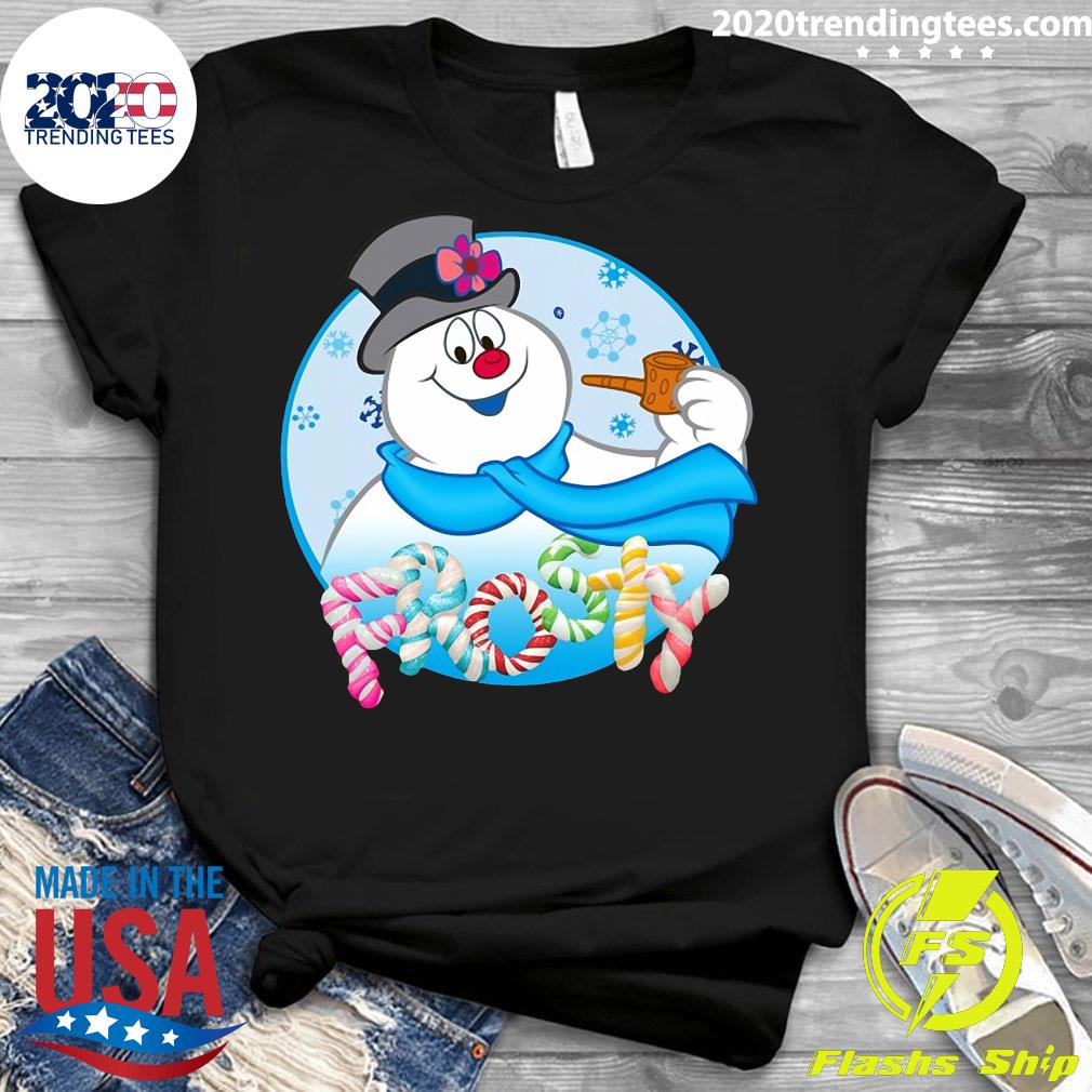Frosty The Snowman Candy Letters Portrait - Adult & Kids T-Shirts, Sweatshirts & Hoodies apparel design preview 3
